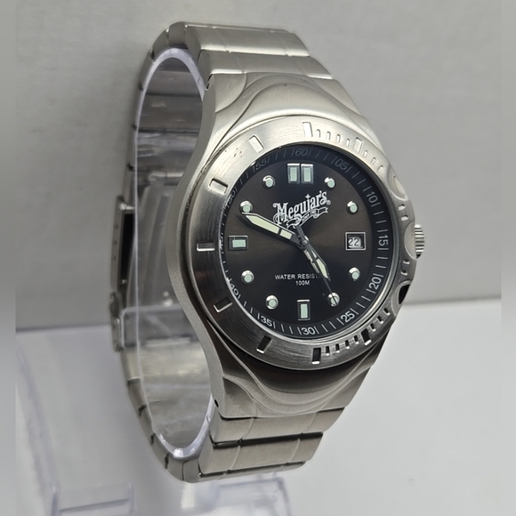 Mens Meguiars Since 1901 Date Dial Stainless Steel Quartz Watch New Battery - Picture 3 of 10